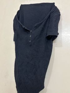 Black Ribbed Bodysuit