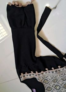 Elegant Black Embroidered Ethnic Gown