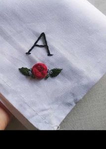 Embroidered Initial Handkerchief - 'A'