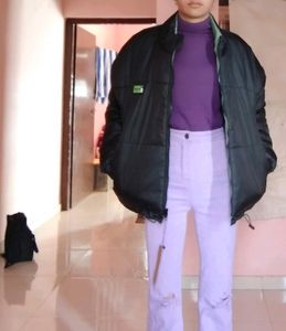 Reversible Mock-Collar Puffer Jacket