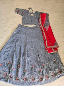 Elegant Grey Lehenga Choli Set