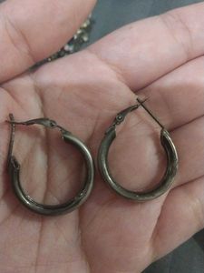 Gunmetal Hoop Earrings