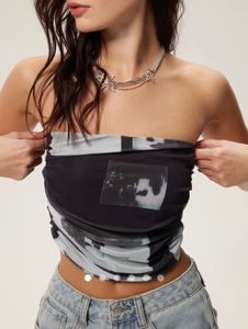 Savana Graphic Mesh Tube Top – Size S
