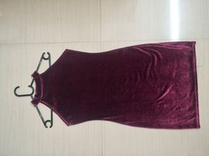 Velvet Purple Maroon Dress