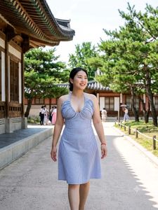 Blue Striped Summer Dress