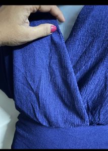 Stylish Blue Wrap Top