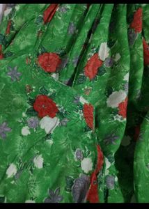 Green Rose Print Kurta Set
