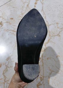 Classic Black Suede Block Heels