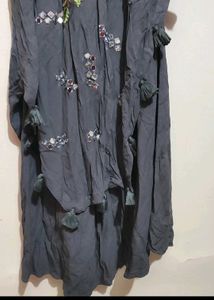 Charcoal Grey Anarkali Kurti For 38 Bust