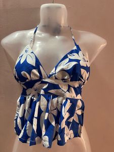 Blue Floral Halter Beach Backless top