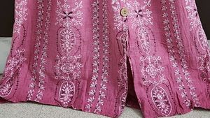 Pink Sleeves Button Down Dress.