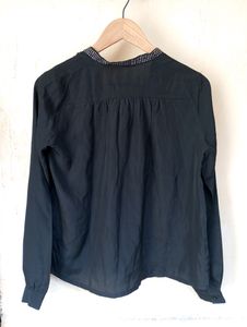 Black Casual Button Up Top (Women)
