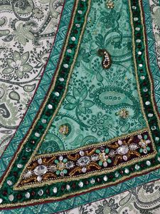 Beautiful Green stone work ready to wear saree