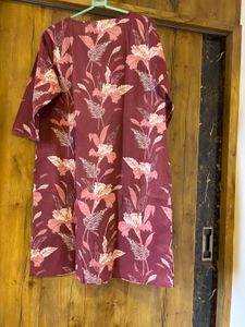 Maroon Floral Print Kurta