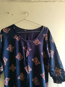 Stylish Navy Blue Printed Kurta