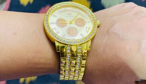 Gold Tone Rhinestone Watch