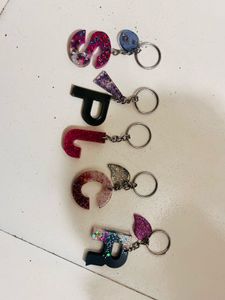 pick any one Glitter Letter Keychains