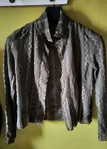 olive green Lace top/shrug