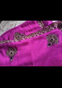 Pink full work Diamond Saree