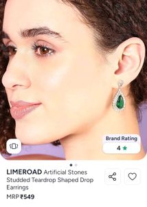 LIMEROAD Studded Teardrop Drop Earrings