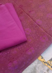 Self Crepe Purple Dress Material