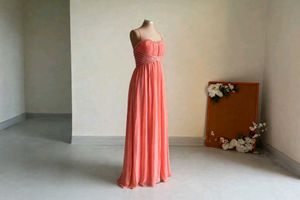 With freebies 🫶 Elegant Coral Evening Gown🎀🌼