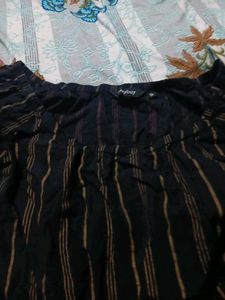 Off-Shoulder Striped Midi Dress