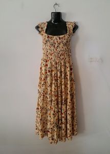 Nude Printed Long Dress (Women's)