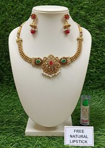 Chokar & Earring Set + FREE Natural Lipstick