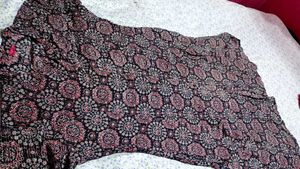 Printed Kurta with Black Bottom