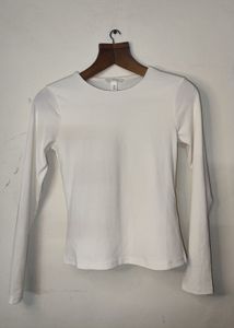 H&amp;m White Long Sleeve Top