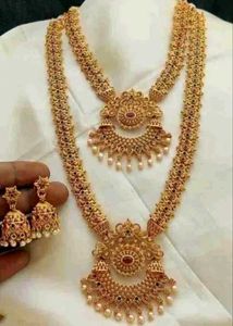 Elegant Gold-Plated Necklace & Earring Set