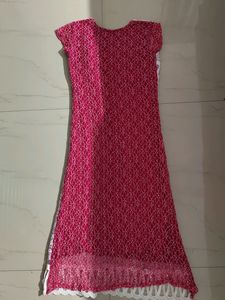 Pink And White kurti Size S