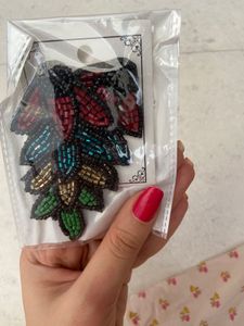 11 Pcs Black Floral Beaded Tassel Earrings