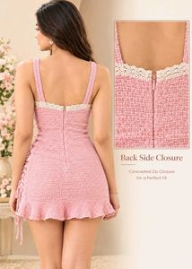 Blush Pink Textured Mini Dress