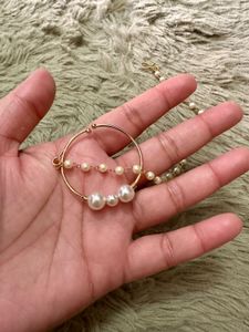 Elegant Pearl &amp; Gold Tone Nosering
