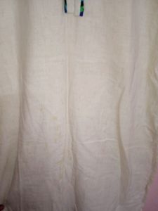 Offer Only For Today!!Off White With Blue Green Stripes Border With A Beautiful Overcoat