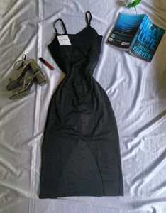 Sparkly Black Halter Neck Dress