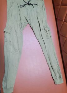 Olive Green Cargo Joggers