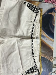 Embroidered White Shorts