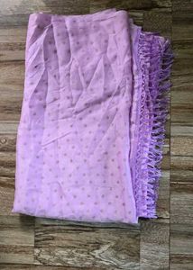 Lavender saree with stiched blouse