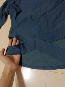 Stylish Blue Asymmetrical Tunic Top