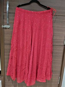 Black Kurta Set with Red Skirt