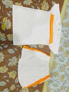 New White & Orange Athletic Set