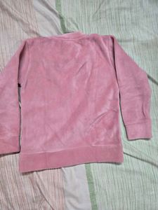 Girls Pink Velvet solid sweatshirt