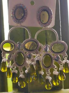 Elegant Green Dangle Earrings