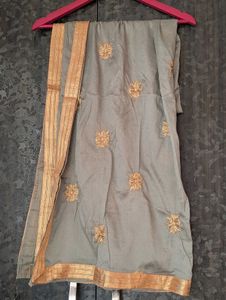 Elegant Grey Embroidered Kurta Set
