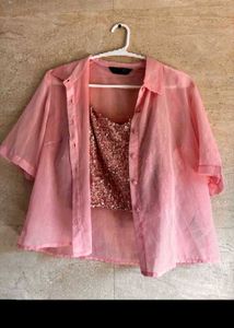 Pink Sequinned Co-ord Set
