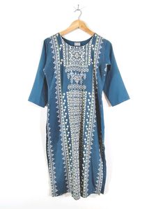 Blue Printed Kurta (Women's)