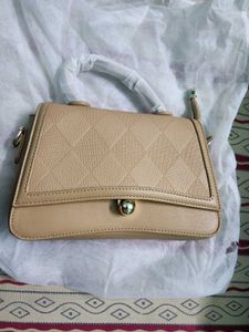 imported Chic Beige Quilted Handbag